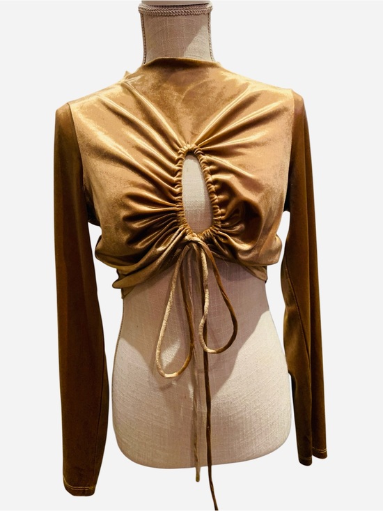 Le Lis Tops - LE LIS NWT! CRUSHED-VELVET RUCHED  TIE FRONT CROP TOP. EXCELLENT CONDITION!